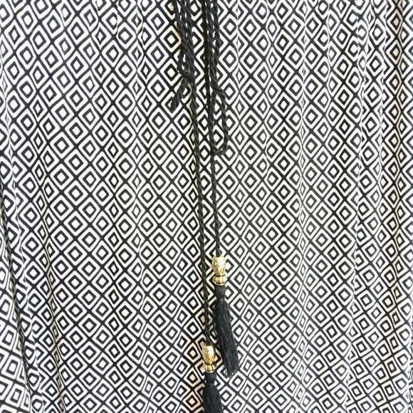 Cato women’s long maxi skirt L flowy Geometric yellow black summer beach party - Picture 4 of 6